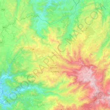 Fundong topographic map, elevation, terrain