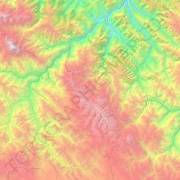 Königskordillere topographic map, elevation, terrain