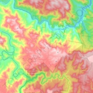 Bullio topographic map, elevation, terrain