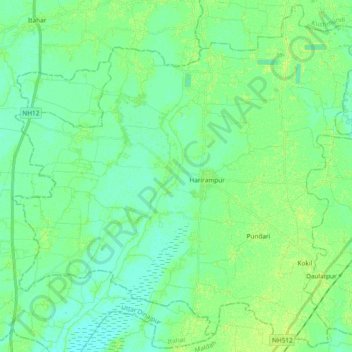 Harirampur topographic map, elevation, terrain