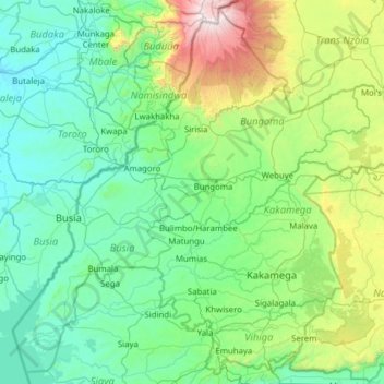 Western topographic map, elevation, terrain