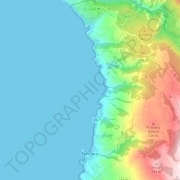 Sveti Juraj topographic map, elevation, terrain