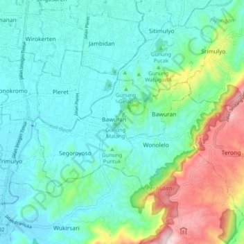 Pleret topographic map, elevation, terrain