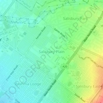 Salisbury Plain topographic map, elevation, terrain