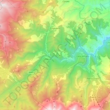 Crognaleto topographic map, elevation, terrain