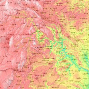 Liupanshui topographic map, elevation, terrain