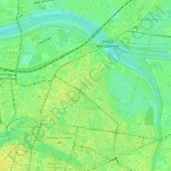 Ołbin topographic map, elevation, terrain