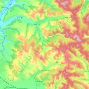 Șura Mare topographic map, elevation, terrain