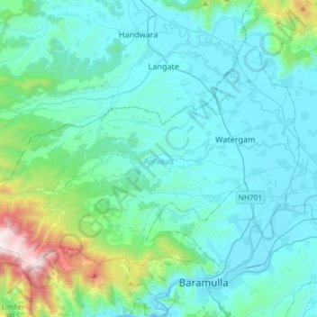 Rafiabad topographic map, elevation, terrain