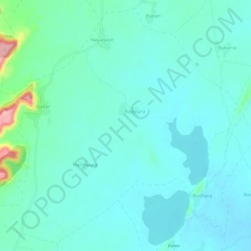 Gudar topographic map, elevation, terrain