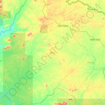 Gbao topographic map, elevation, terrain