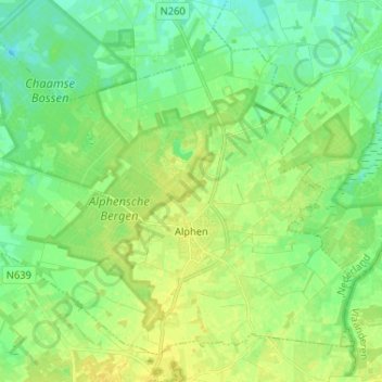 Alphen topographic map, elevation, terrain