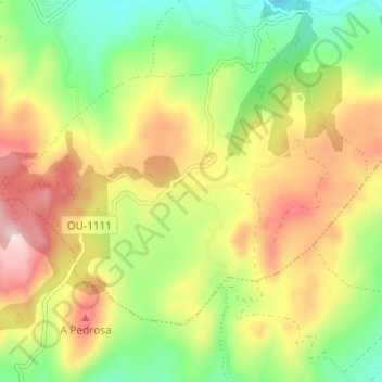 Covas topographic map, elevation, terrain