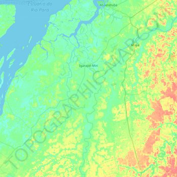 Igarapé-Miri topographic map, elevation, terrain