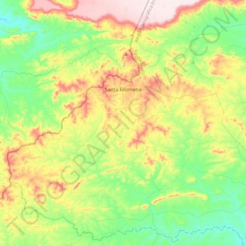 Santa Filomena topographic map, elevation, terrain