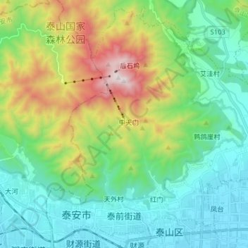 Taiqian topographic map, elevation, terrain