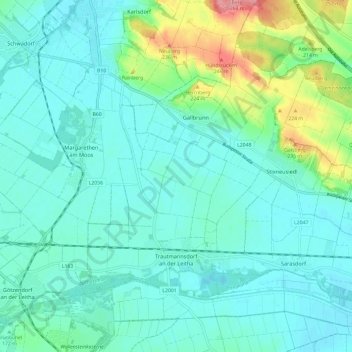 Trautmannsdorf an der Leitha topographic map, elevation, terrain