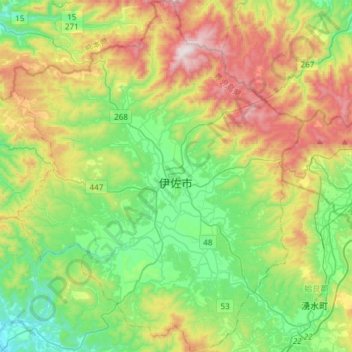 Isa topographic map, elevation, terrain