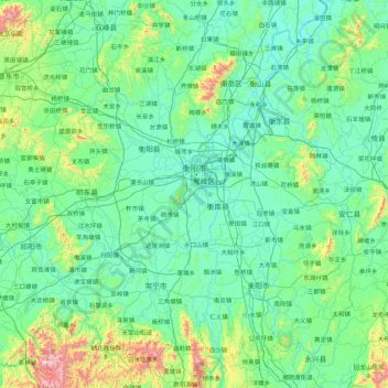 Hengyang topographic map, elevation, terrain