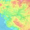 País do Loire topographic map, elevation, terrain