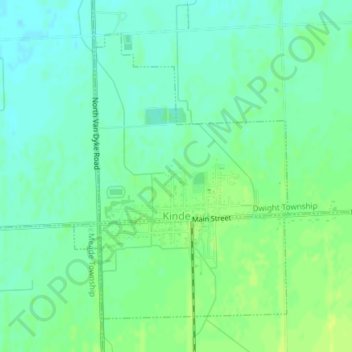 Kinde topographic map, elevation, terrain