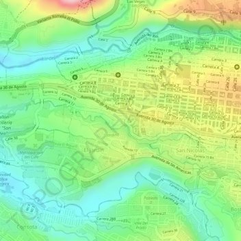 Mayorca topographic map, elevation, terrain