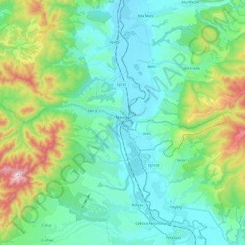 Măieruș topographic map, elevation, terrain