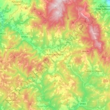 Radda in Chianti topographic map, elevation, terrain