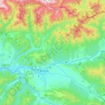 Brezno topographic map, elevation, terrain