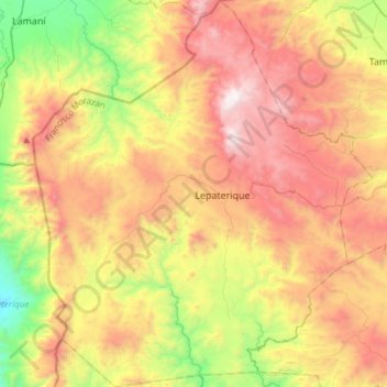 Lepaterique topographic map, elevation, terrain