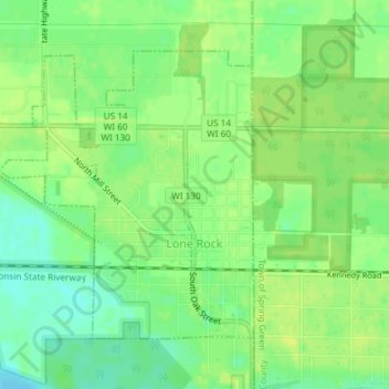 Lone Rock topographic map, elevation, terrain