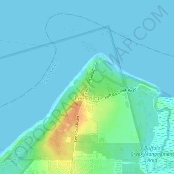 Lee Point topographic map, elevation, terrain