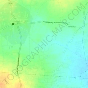 Ward 34 topographic map, elevation, terrain