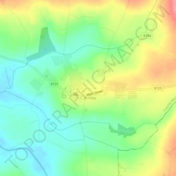 Carnew topographic map, elevation, terrain