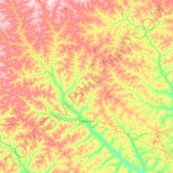 Água Clara topographic map, elevation, terrain