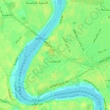 Adhamiyah topographic map, elevation, terrain