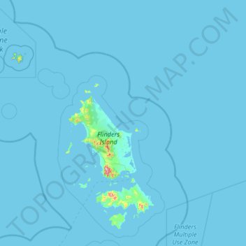 Flinders Council topographic map, elevation, terrain