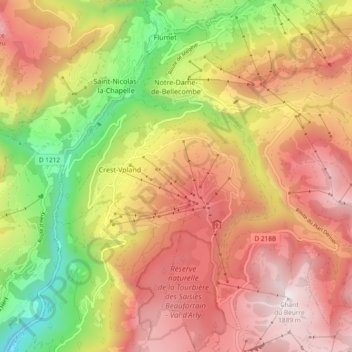 Notre-Dame-de-Bellecombe topographic map, elevation, terrain