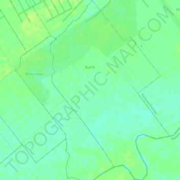 Kurik topographic map, elevation, terrain