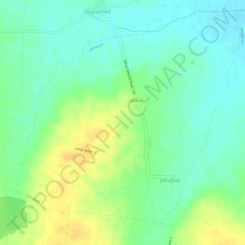 Jafrabad topographic map, elevation, terrain