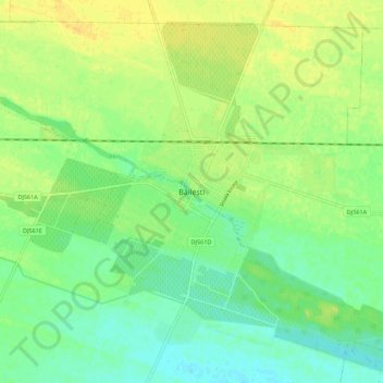 Municipiul Băilești topographic map, elevation, terrain