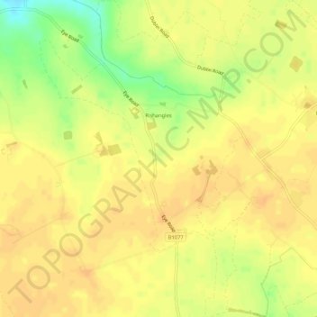 Rishangles topographic map, elevation, terrain