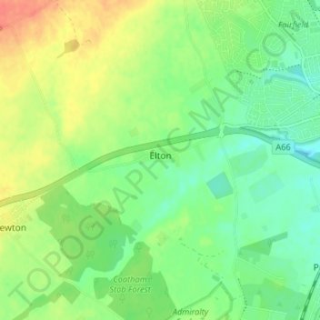 Elton topographic map, elevation, terrain