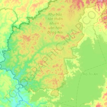 Xã Mã Đà topographic map, elevation, terrain