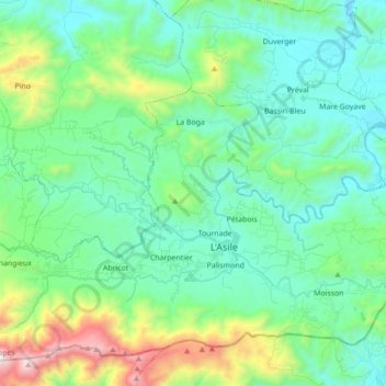 3e Tournade topographic map, elevation, terrain