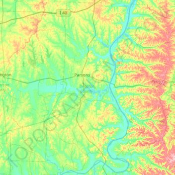 Decatur County topographic map, elevation, terrain