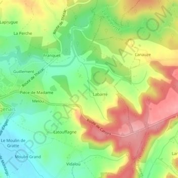 La Barre topographic map, elevation, terrain