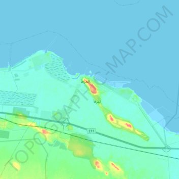 Al Marfa topographic map, elevation, terrain