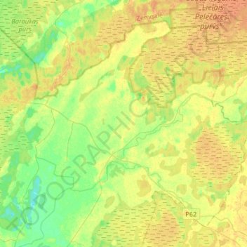 Rudzātu pagasts topographic map, elevation, terrain