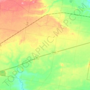 Lindenow South topographic map, elevation, terrain